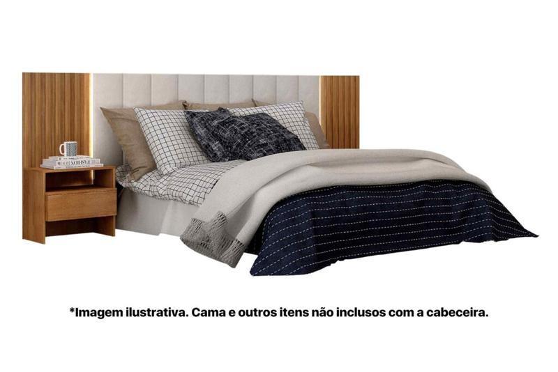 CABECEIRA BOX CASAL HIMALAIA RIPADO C/ 2 CRIADOS - 240,5cm - 6.4 - RN