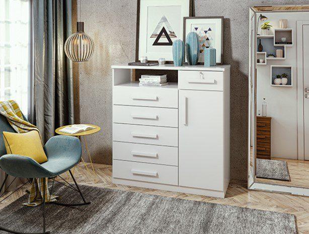 CÔMODA DA VINCI 6 GAVETAS 1 PORTA - 111cm - LOPAS - 4.8 - RN