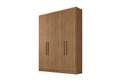 ROUPEIRO GUARDA ROUPA MODERNI PLUS/RIZON 4 PORTAS 3 GAVETAS S/ESPELHO NOVO HORIZONTE 100% MDF - 164,6cm - 1.07/TRA/1.05/RN/RF 2