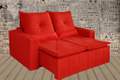 Estofado 1,60m Sofa Retratil Recl Paris 2x80  Suede Vermelho  Vicam 8.5 - SR 1