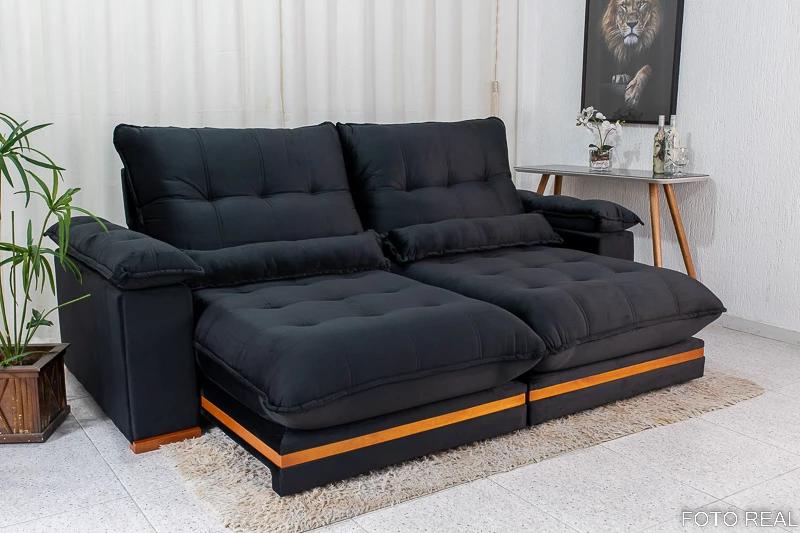 Sofá Retrátil Reclinável Ibis 2.30m Veludo - D33 e Molas Ensacadas - 2.43 - RF