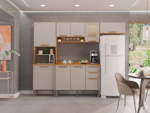 Cozinha Completa New Valência com Aéreo 3 portas Reflecta 4 peças - 2.48m - 8.4/LD 7.3/TD