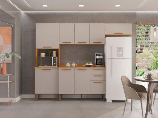 Cozinha Completa New Valência com Aéreo Triplo 4 peças - 2.48m - 7.4/LD/TD