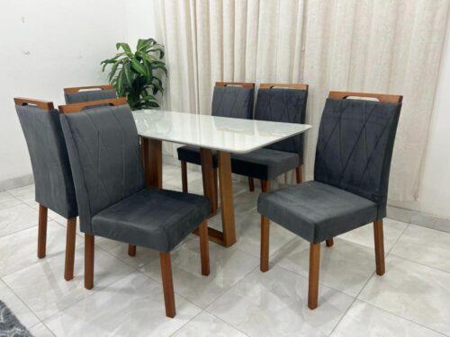 Mesa de Jantar Pedro 1.60×0.80m + 6 Cadeiras Isa - 1.59 - LD