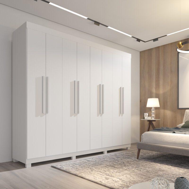 ROUPEIRO GUARDA ROUPA MILÃO MILANO 8P 4G MDF/MDP IMOP - 2,45m - 1.13/PR/1.22/SR