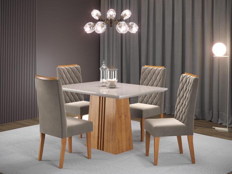 Mesa Ibiza + 4 Cadeiras Iza - 120cm - 1.1/PR