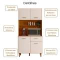 Kit Cozinha Izis 4P 1G Ripado 0,90m - Poliman - 3.3/RF/RN/LD 5