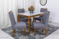 Mesa de Jantar Alegra Tampo Vidro Off 120×80 C/4 Cadeiras Diamante - 1.18 - RF 1