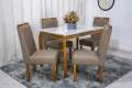 Mesa de Jantar Alegra Tampo Vidro Off 120×80 C/4 Cadeiras Diamante - 1.18 - RF 4