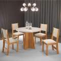 Mesa de Jantar Flipp Tampo Redondo 90x90 + 4 Cadeiras Sol - Viero - 5.5/TD 5.2/RF 2