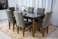 Mesa Jantar Londrina Imbuia quina copo 180×90 6 Cadeiras Luxo Veludo - Rufato - 1.68/PR 1
