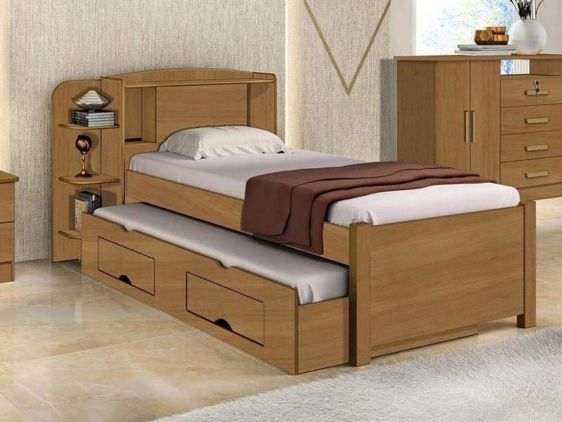 Bicama Solteiro Milênio Plus Baú 100%MDF COM Cama Auxiliar - 1,30m - D Doro Móveis - 8.2/LD 7.2/PR 5.2/SR 8.0/RF