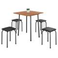 Mesa Dobrável Luana com 4 Banquetas MDP Aço 69cm - IMOP - 2.2 - CW/PR/TRA 3