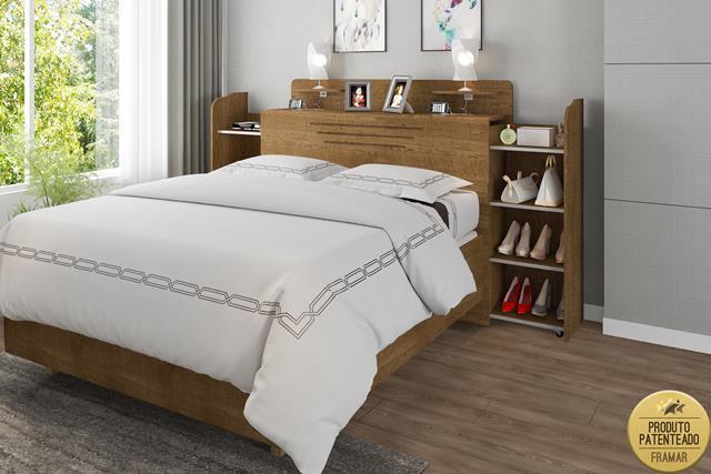 Cabeceira Retrátil Julia Queen 100% MDF 1,66m/2,19m – Framar – 5.2 – SR