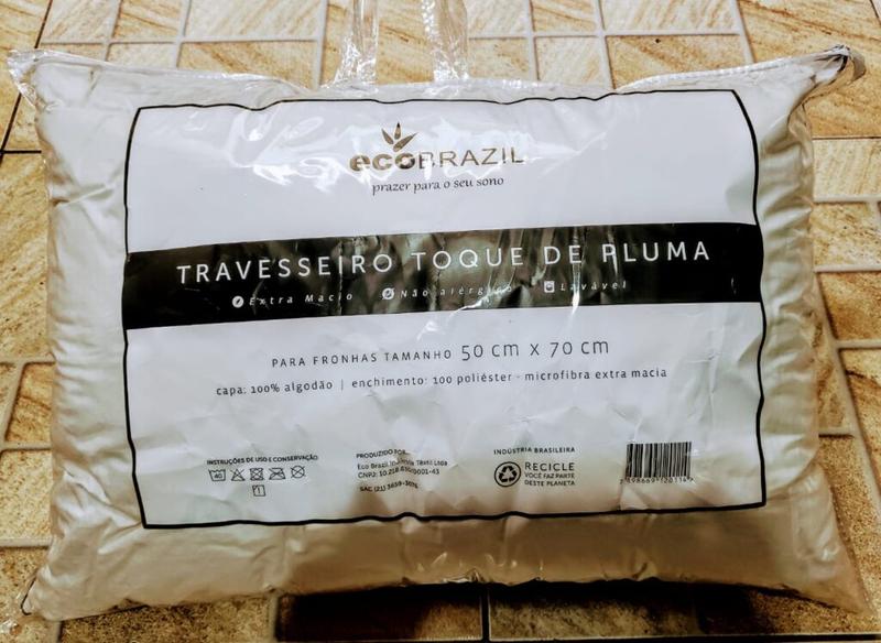 Travesseiro Toque de Pluma 50cm x 70cm – Eco Brazil – 0.5 – SR