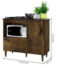 Balcão Cooktop Zurique 4 Bocas MDP 2 Portas 1,14m - Kaiki Móveis - 2.7 - CW 3