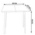 Mesa Dobrável Luana com 4 Banquetas MDP Aço 69cm - IMOP - 2.2 - CW/PR/TRA 4