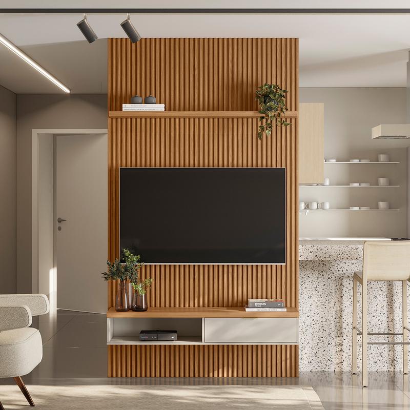 Painel Home Ripado Modular 1,40m - Linea Brasil 9.5/TRA