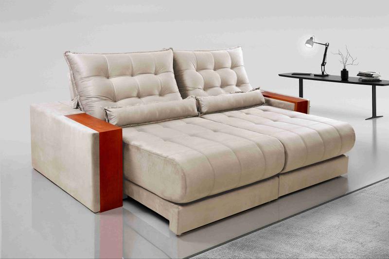 Estofado Sofá Genova Retratil Reclinavel Veludo Inca 2,50m 2×100 – Evidence – 2.56/SR