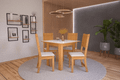 Conjunto Mesa Evora C/ 4 Cadeiras Lisboa MDF/MDP 90cm – Indekes – 7.5 – CW 1