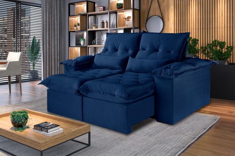 Estofado Sofá Ouro Preto Retratil Reclinavel Veludo Inca 2,90m 2×120 – Idealle – 2.10/SR