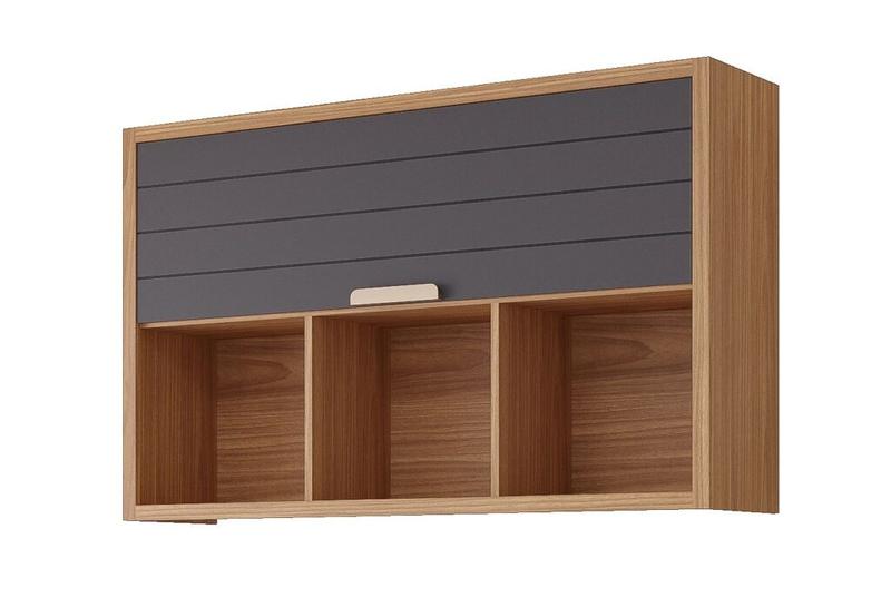 Aereo Eloise 120 1 Porta Basculante 3 Nichos titanium MGM Moveis 100%MDF - 3.0/SR