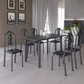 Mesa Luisa Tubular 140x75 Tampo Pedra 6 cds - Soma Moveis - 6.9/SR 1