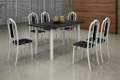 Mesa Luisa Tubular 140x75 Tampo Pedra 6 cds - Soma Moveis - 6.9/SR 2