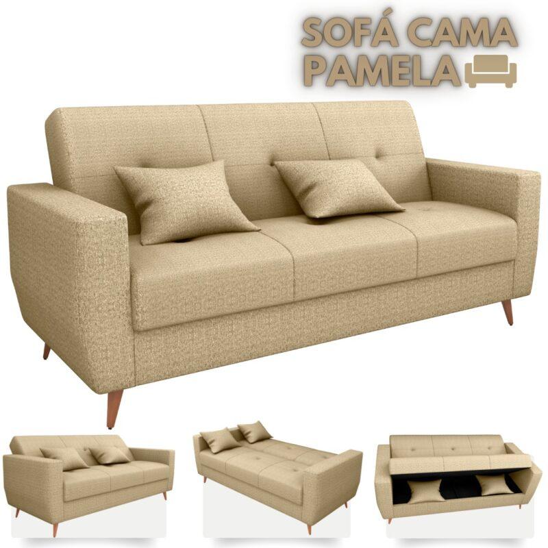 Sofa Cama com Bau MX Pamela 1 Estagio 2,05m - 1.1 - SR