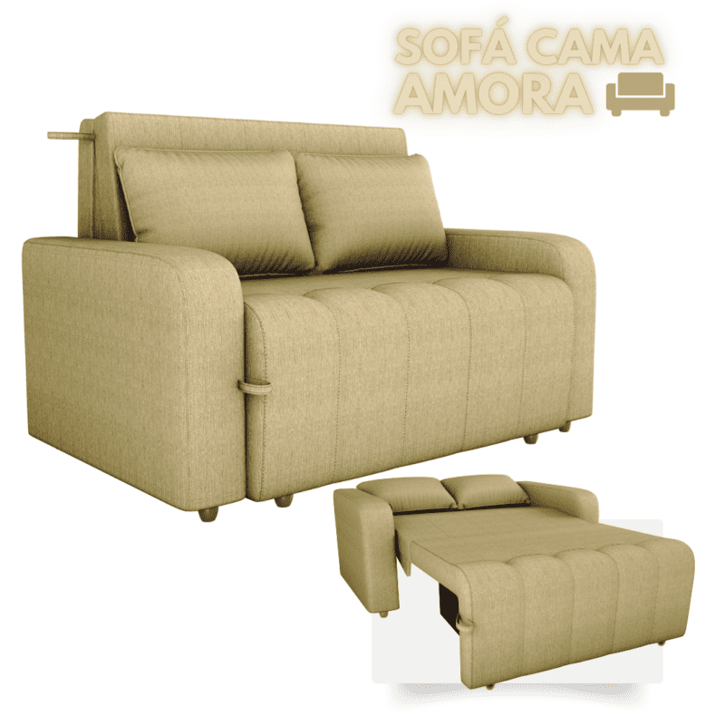 Estofado Sofá Cama MX Amora New 1 Estágio Linho 1,38m - Matrix - 8.1/SR