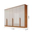 Roupeiro Bianca 6P 2,30M - 100%MDF - Bianchi - 1.27/LD/1.25/TD/RN/RF 4