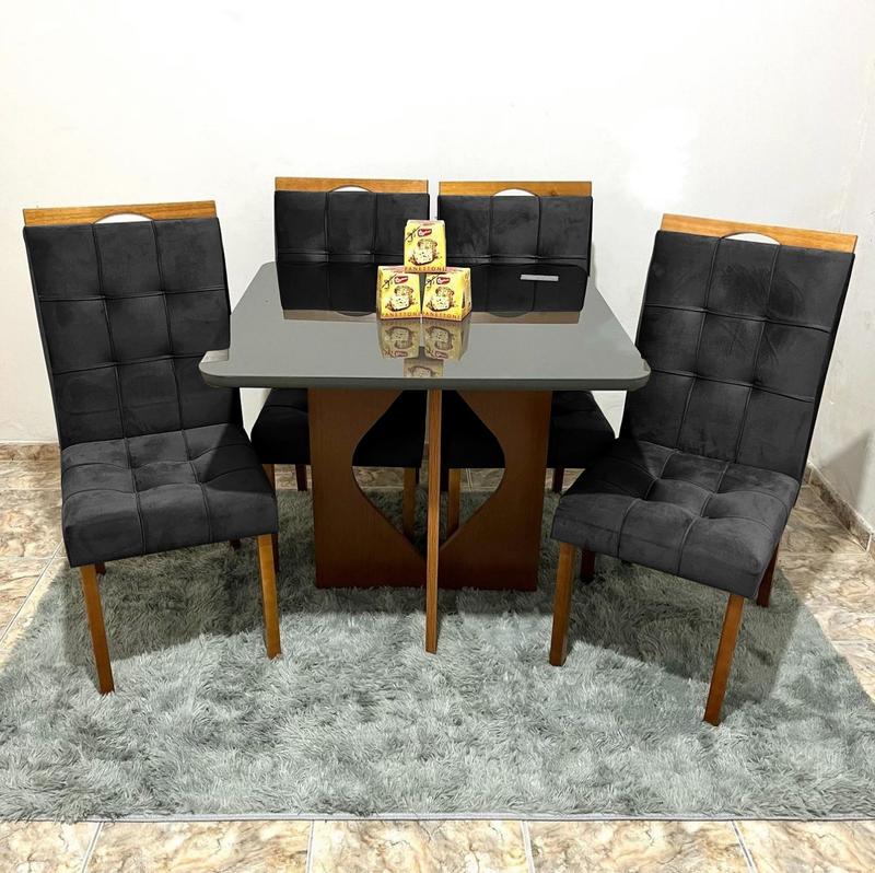 Mesa Madri (90x90cm) + 4 Cadeiras Sophia/Capri - Minasplac + WM Decor - 1.1/RN
