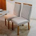 Mesa Pedro Mel Vidro OFF(120x80cm) + 4 Cadeiras Genova Veludo Art Assento - 1.2/RF 1.1/LD 2