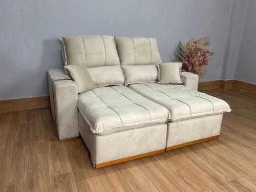 Estofado Sofá Retrátil Reclinável Oásis - 1.80m – Veludo - 1.32/LD