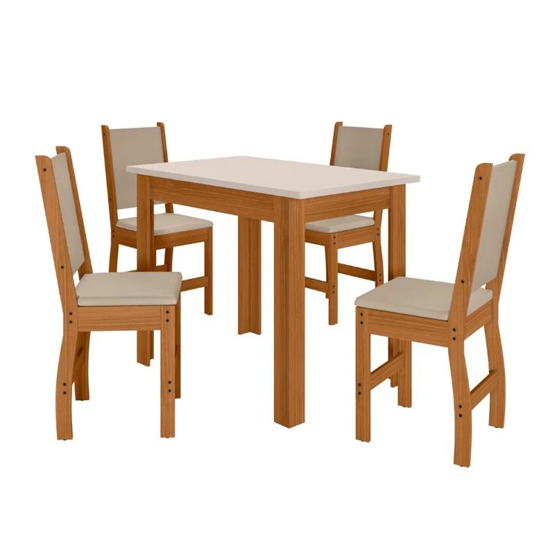 Mesa de Jantar Bellagio(108x68) + 4 cadeiras Clara Poliman - 4.3/RF/SR