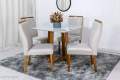 MESA DE JANTAR PEDRO MEL 90x90 VIDRO COM 4 CADEIRAS VELUDO - ART ASSENTOS - 1.1/LD/RF 5