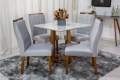 MESA DE JANTAR PEDRO MEL 90x90 VIDRO COM 4 CADEIRAS VELUDO - ART ASSENTOS - 1.1/LD/RF 7