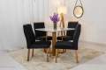MESA DE JANTAR PEDRO MEL 90x90 VIDRO COM 4 CADEIRAS VELUDO - ART ASSENTOS - 1.1/LD/RF 6
