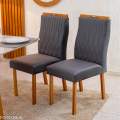 Mesa Pedro Mel Vidro OFF(120x80cm) + 4 Cadeiras Genova Veludo Art Assento - 1.2/RF 1.1/LD 7