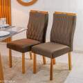 Mesa Pedro Mel Vidro OFF(120x80cm) + 4 Cadeiras Genova Veludo Art Assento - 1.2/RF 1.1/LD 9