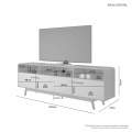 RACK BANCADA CRISTAL CANDIAN 70 POLEGADAS 2 PORTAS 3 NICHOS - 2,00m - JCM - 5.4 - RF 4