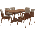 Mesa Átria 1592 Retangular (1,60m) + 6 Cadeiras Hug 1749 CARRARO MÓVEIS - 1.74/TD 5