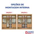 Roupeiro Titanium  2 P 6G C/ 1 Espelho Detalhe Ripado 100% MDF -  2.20m - D Doro -1.9/RF/SR 4