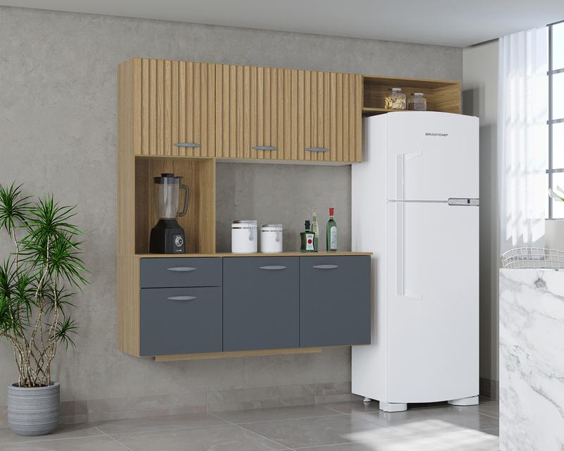Cozinha Compacta Suspensa 6P 1G com Balcão Isis - 1,80m - 3.7/SR