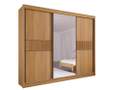 Roupeiro Los Angeles 3P 6G  C/ 1 Espelho Detalhe Ripado Portas Flex 100% MDF Larg. 2.73m - D Doro 2.19/SR 2.1/LD 2