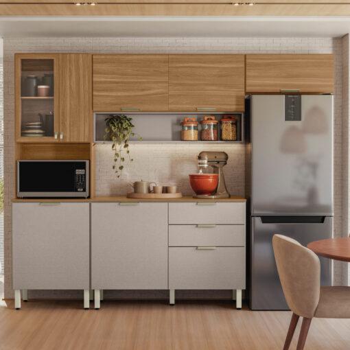 Cozinha Completa c/ Balcão Alba 8P 2G - 2,49m – DEMÓBILE - 7.6 - TD