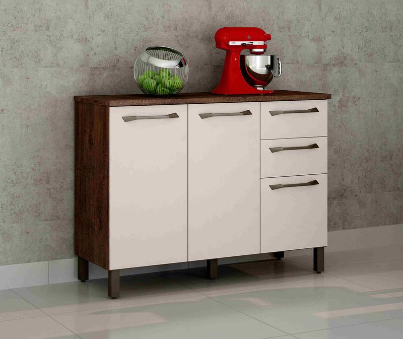 Balcão de Cozinha Jade Nyne Moveis 100%MDF - 1,20m - 3.5/SR