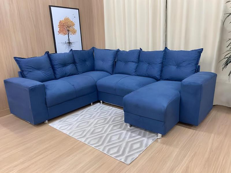 Conjunto Estofado Canto 5070 - 7Lugares - Veludo - 2,45M - 9.4/SR