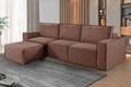 Estofado Domino 320 3x90 Mais Braco 25 e Puff 90 Linho  Idealle- SR/1.65 2
