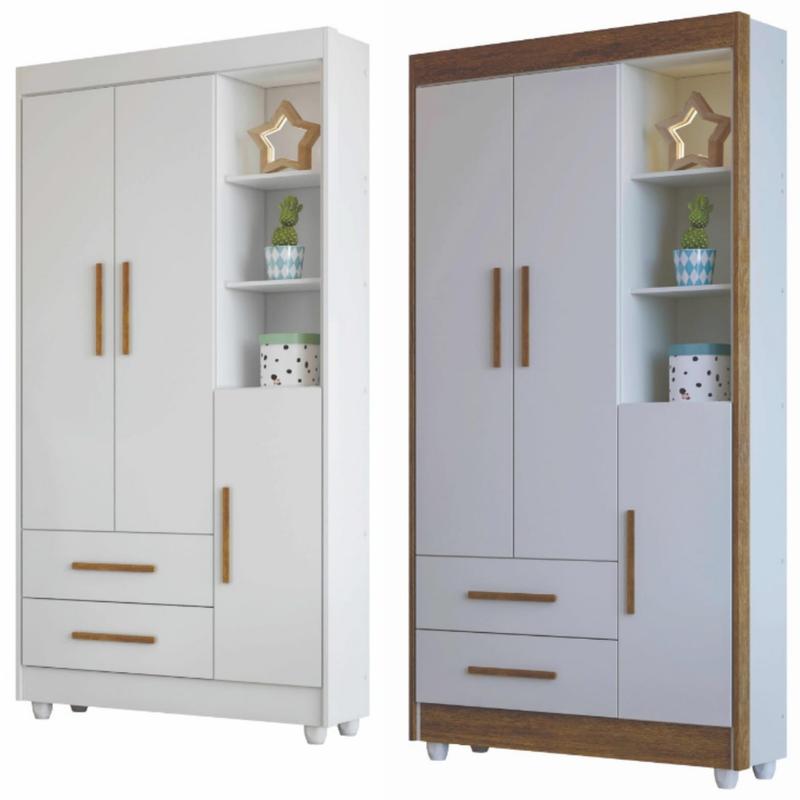 Roupeiro Flocos 3P 2G Tigus Baby - 100% MDF - 0,93m - 6.1/SR/RN/CW